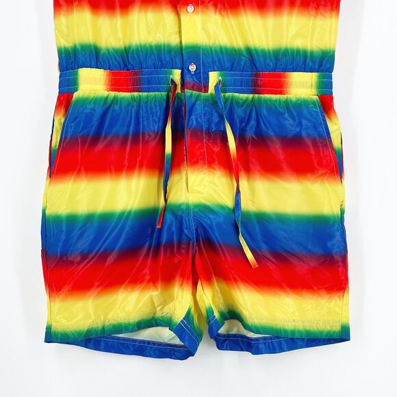 Mens Rainbow Jumpsuit Romper Medium Pride Festival Unique Club Rave - Picture 3 of 6